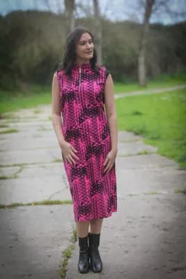 Pink animal print sheath dress — 2