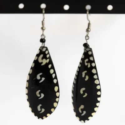 Speckled Teardrop Earrings — 1