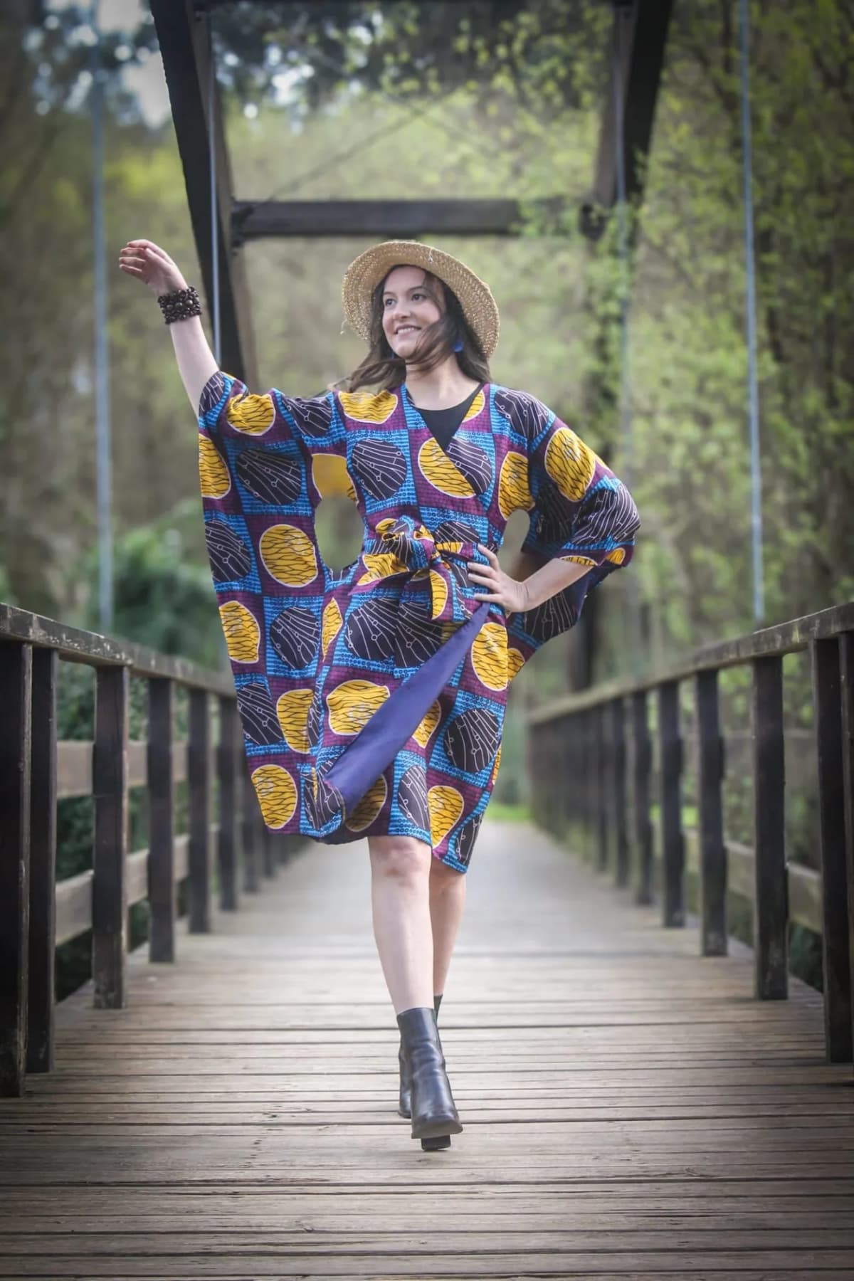 Ankara print wrap dress