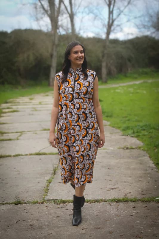 Abstract print sheath dress