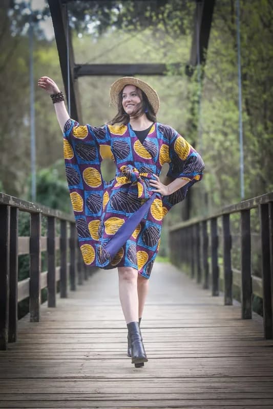 Ankara print wrap dress